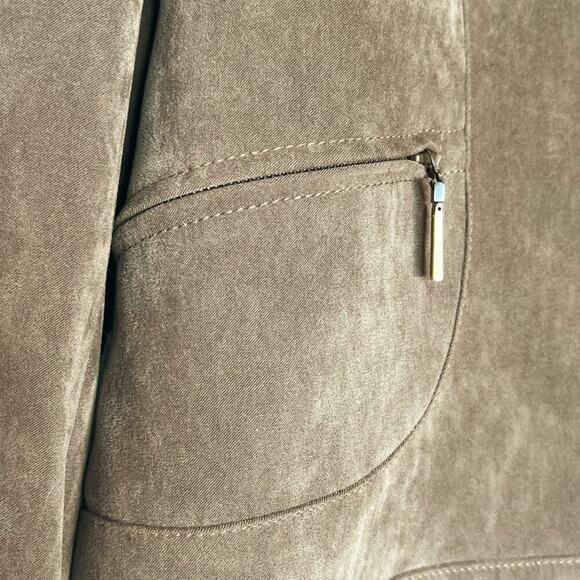 Doncaster Brown Soft Faux Suede Jacket Coat - Picture 5 of 11